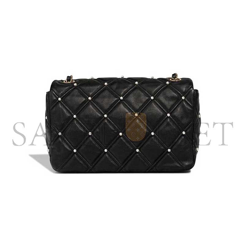 ch**el black pearl studded D1am0nd quilt flap bag (24*16*7.5cm)
